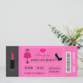 Glam Fashion Show Party Night Girl's Ticket Einladung (Stehend Vorderseite)