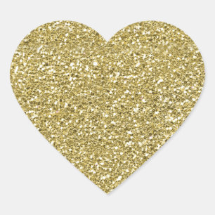 Glam Faux Gold Glitter Herz-Aufkleber