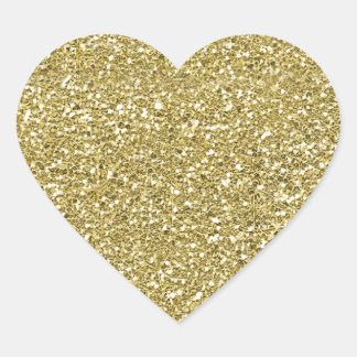 Glam Faux Gold Glitter Herz-Aufkleber