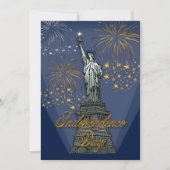 Glam Fireworks Statue of Liberty 4. Juli Party Einladung (Vorderseite)