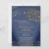 Glam Fireworks Statue of Liberty 4. Juli Party Einladung (Rückseite)