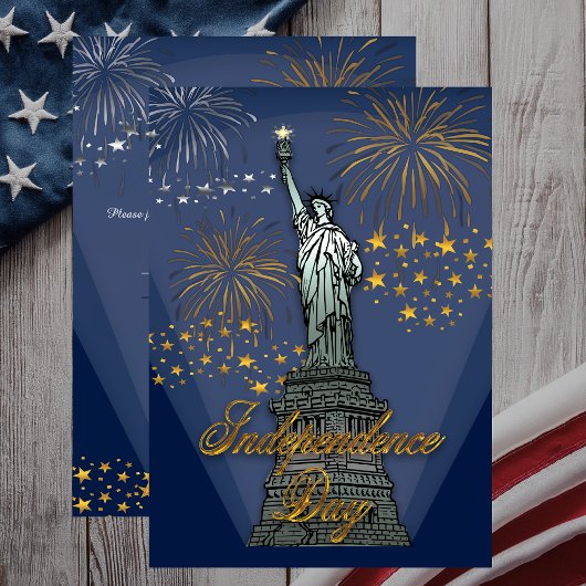 Glam Fireworks Statue of Liberty 4. Juli Party Einladung