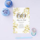 Glam Floral 60. Geburtstag Programm Gold Menü (Einzeln)