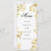 Glam Floral 80. Geburtstag Programm Gold Menü (Rückseite)