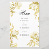 Glam Floral 80. Geburtstag Programm Gold Menü (Rückseite)