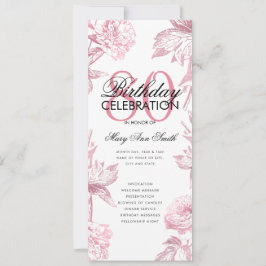 Glam Floral 80. Geburtstag Programm Rose Gold Menü