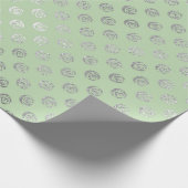 Glam Floral Rose Minze Grün Silber Vip Geschenkpapier (Ecke)