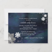 Glam Floral Wreath Navy Blue Winter Brautparty Einladung (Rückseite)