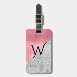 Glam Foil Look Mit Monogramm Gepäckmarke Gepäckanhänger