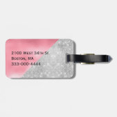 Glam Foil Look Mit Monogramm Gepäckmarke Gepäckanhänger (Rückseite horizontal)