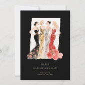 Glam Four Pretty Elegant Women Galentine's Day Karte (Vorderseite)