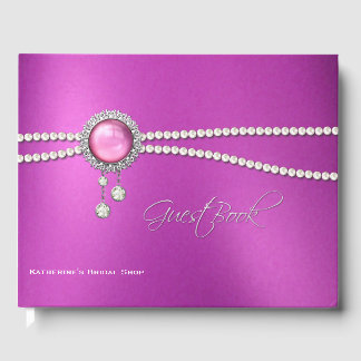 Glam Fuchsia und Pearls Gästebuch