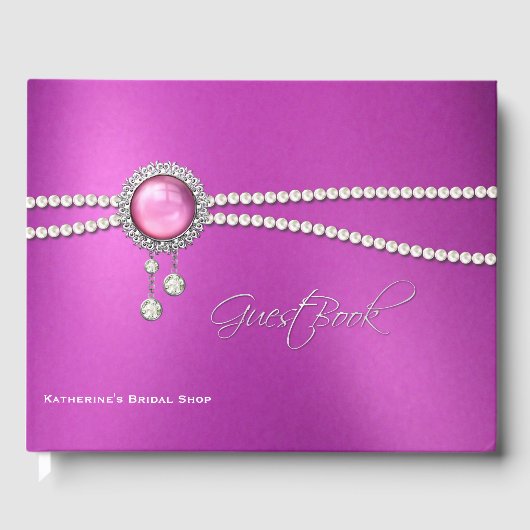 Glam Fuchsia und Pearls Gästebuch (Vorderseite)