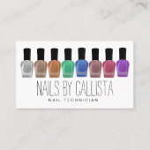 Glam Funkelnd farbiger Glitzer Polnischer Nagel Te Visitenkarte (Vorderseite)