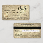Glam Funkelnd Gold Glitzer Kreditkarte Nail Tech Visitenkarte (Vorne/Hinten)