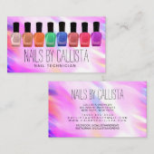Glam Funkelnd Holographic Glitzer Polish Nail Tech Visitenkarte (Vorne/Hinten)