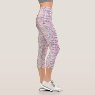 Glam Funkelnd rosa Diamanttrommel Tiger Streifen Capri Leggings
