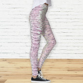 Glam Funkelnd rosa Diamanttrommel Tiger Streifen Leggings