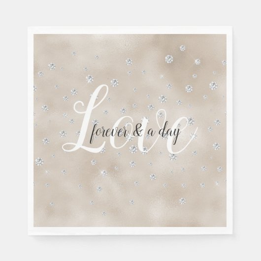 Glam funkelnde Diamanten Champagner-Blush-Glitz Serviette (Vorderseite)