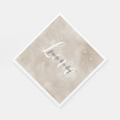 Glam funkelnde Diamanten Champagner-Blush-Glitz Serviette (Ecke)