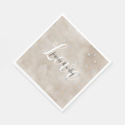 Glam funkelnde Diamanten Champagner-Blush-Glitz Serviette (Ecke)