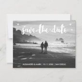 Glam Garland of Stars Foto Wedding Save the Date Magneteinladung (Vorderseite)