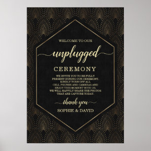 Glam Gatsby 20er Jahre Unplugged Hochzeitszeremoni Poster