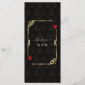 Glam Gatsby Casino Las Vegas Poker Wedding Menükarte (Rückseite)