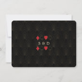 Glam Gatsby Casino Las Vegas Poker Wedding Save The Date (Rückseite)