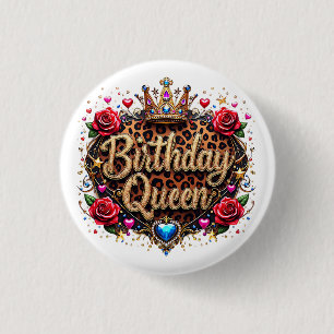 Glam Geburtstagskönigin Krone Button