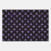 Glam Gems Pink Hearts Grüne Sterne Lila Dreiecke Geschenkpapier Set (Vorderseite)