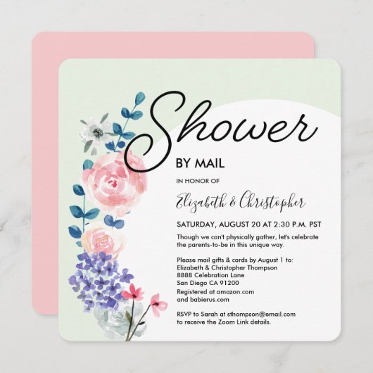 Glam Gender Neutral Whimsical Baby Dusche per E-Ma Einladung (Vorne/Hinten)