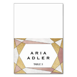 Glam Geometric Diamond Escort-Platzkarten Tischnummer