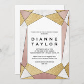 Glam Geometric Diamond Lingerie Dusche Einladung (Vorne/Hinten)