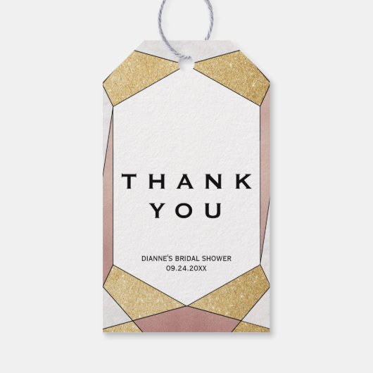 Glam Geometric Diamond Vielen Dank Geschenkanhänger (Rückseite)