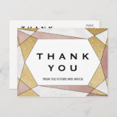 Glam Geometric Diamond Vielen Dank Postkarte (Vorne/Hinten)