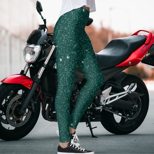 Glam Gift Niedlich Modern Hunter Green Sparkle Gli Leggings