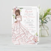 Glam Girl Bride Brautparty Einladung (Stehend Vorderseite)