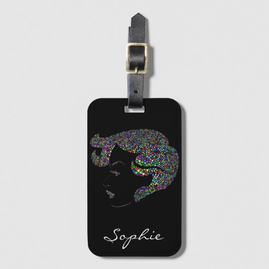 Glam Girl mit Herzen Gepäckanhänger (Vorderseite Vertikal)