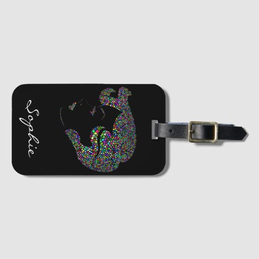 Glam Girl mit Herzen Gepäckanhänger (Vorderseite (Horizontal))