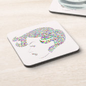 Glam Girl mit Herzen Getränkeuntersetzer (Linke Seite)