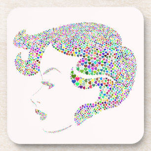 Glam Girl mit Herzen Getränkeuntersetzer