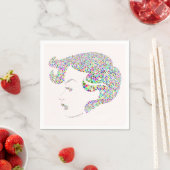 Glam Girl mit Herzen Serviette (Beispiel)