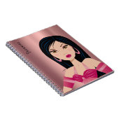 Glam Girl Sassy Attitude Asian Girl Personalisiert Notizblock (Rechte Seite)