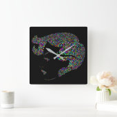 Glam girl with hearts quadratische wanduhr (Zuhause)