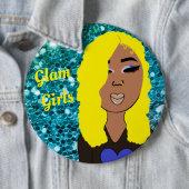 Glam Girls Funkelnd Glitzer Button (Beispiel)