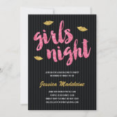 Glam Girls Night | Glitzer Look Junggeselinnen-Abs Einladung (Vorderseite)