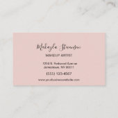 Glam Girly Blush Pink Gitter Designname Monogram Visitenkarte (Rückseite)