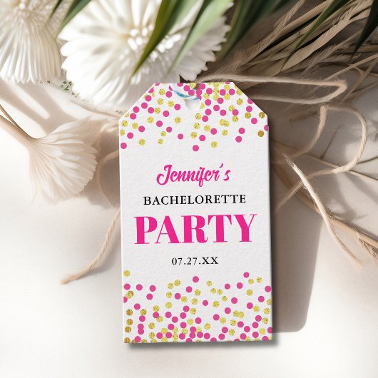 Glam Girly Dots Wedding Bachelorette Party Geschenkanhänger