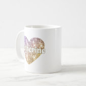 Glam Girly Gold Glitzer Herzname Kaffeetasse (Vorderseite Links)